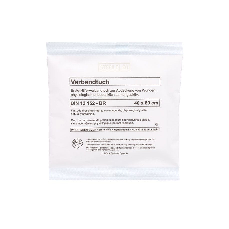 Verbandtuch SO DIN 13152 - einzeln steril verpackt, atmungsaktiv Produktbild