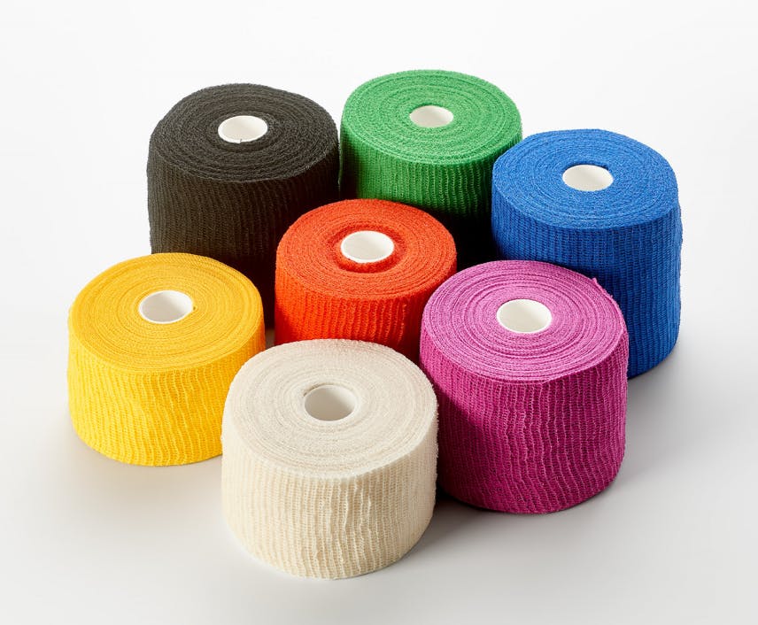 Miro haft krepp color, 4cm x 20m - Kohäsive, elastische Fixierbinde, gekreppt, farbig Produktbild