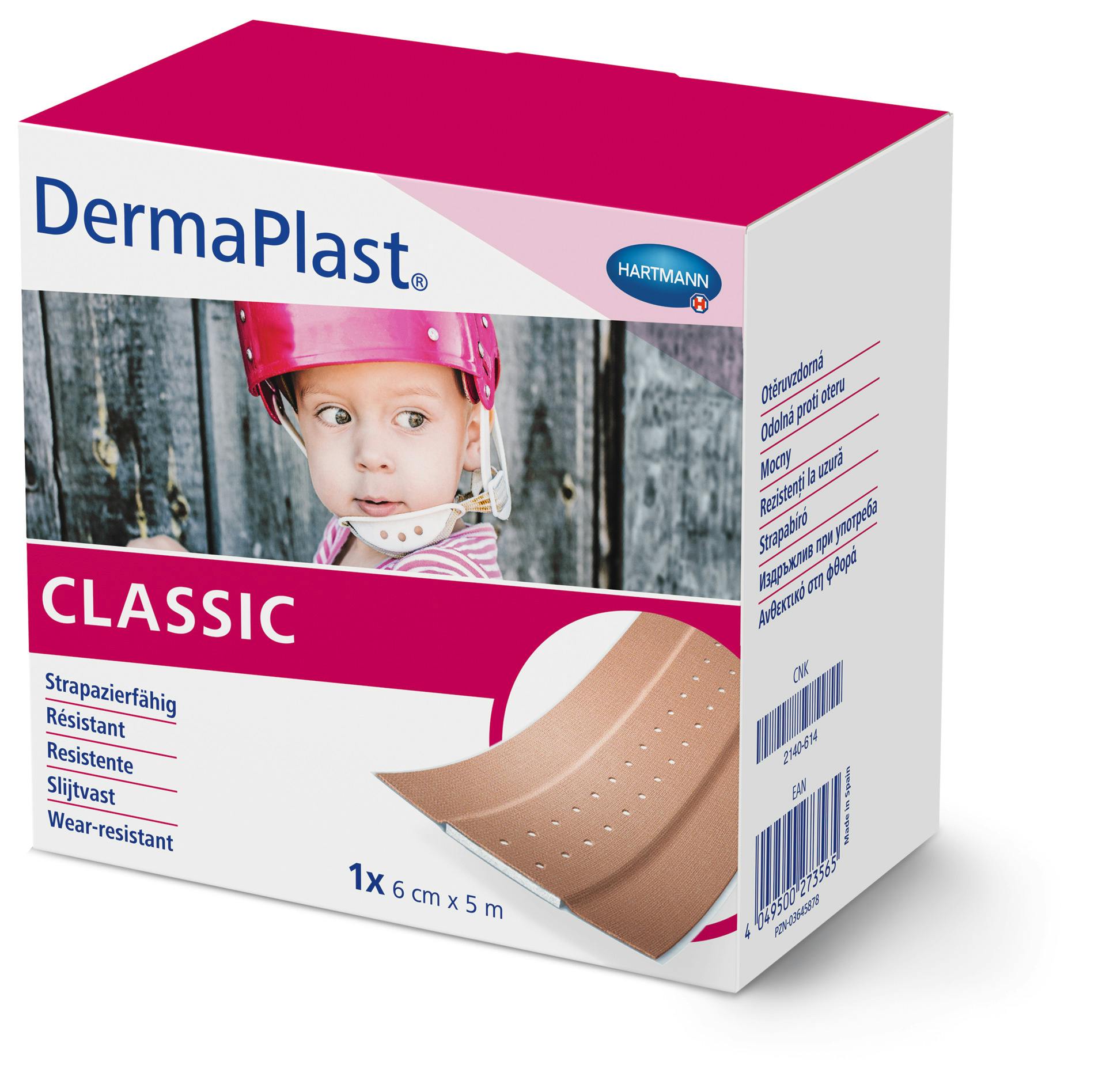 DermaPlast Classic - Hypoallergenes Wundpflaster - Wasserabweisend imprägniert - 5 m Rolle Produktbild Web Groß Detailbild 1 L