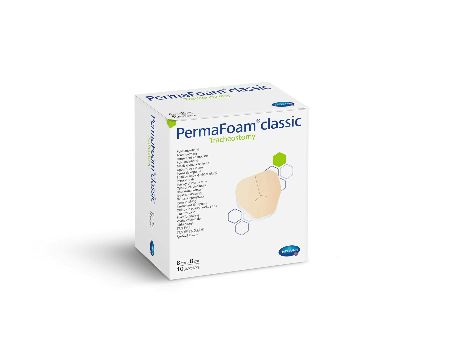 PermaFoam Classic Tracheostomy - hydrophile Polymer-Schaumstoffverband - mit Y Schnitt Produktbild