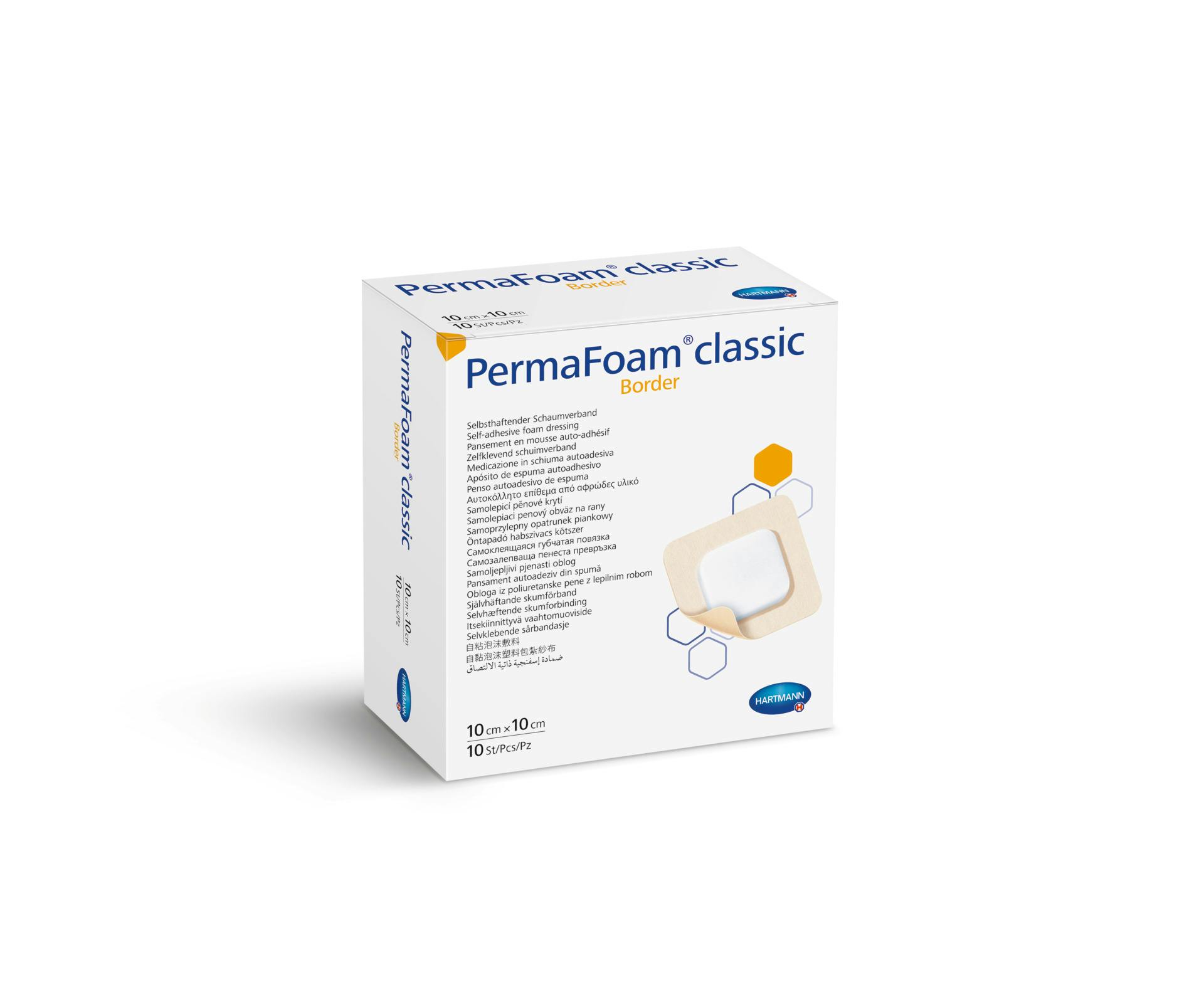 PermaFoam Classic Border - hydrophiler Polymer-Schaumstoffverband - mit Kleberand Produktbild