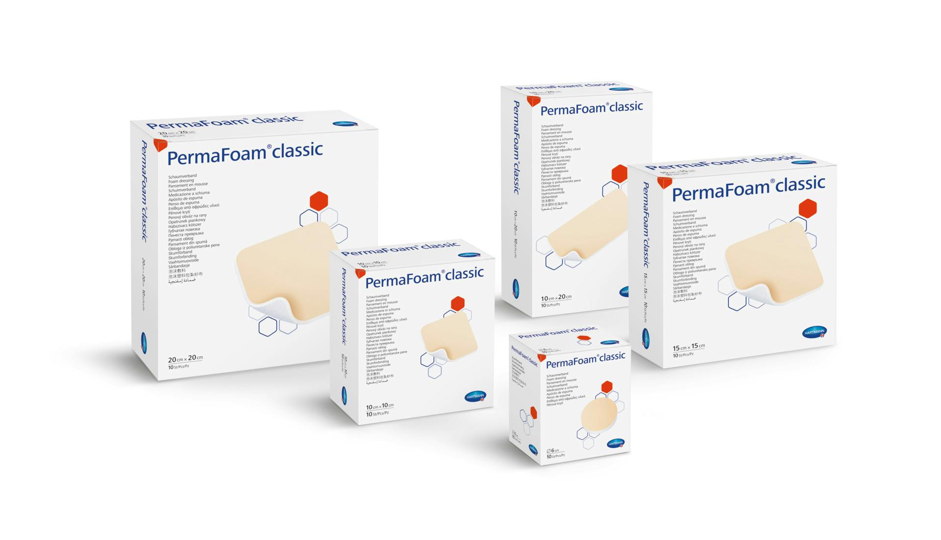 Hartmann PermaFoam Classic - hydrophiler Polymer-Schaumstoffverband - Steril Produktbild Print Hauptbild L