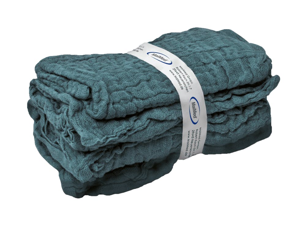 Bauchtuch, 6-lagig - 45x45 cm, Grün, 15x5 Stück, Doppelt steril verpackt Produktbild Web Groß Detailbild 1 L