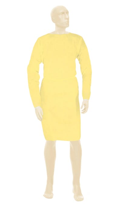 PP/PE-Kittel - Teillaminierter Schutzkittel für Personal und Besucher, Gelb, 136 x 136 cm Produktbild