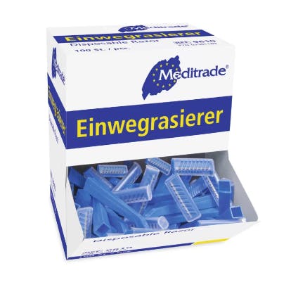 Einmalrasierer - Einschneidiger, unsteriler, rostfreier Einwegrasierer in Spenderbox Produktbild