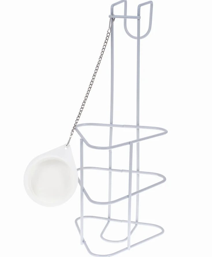 Urinflaschenhalter/Urinflaschenträger (Dreieckform) mit Kette und Deckel - Ohne Flasche Produktbild