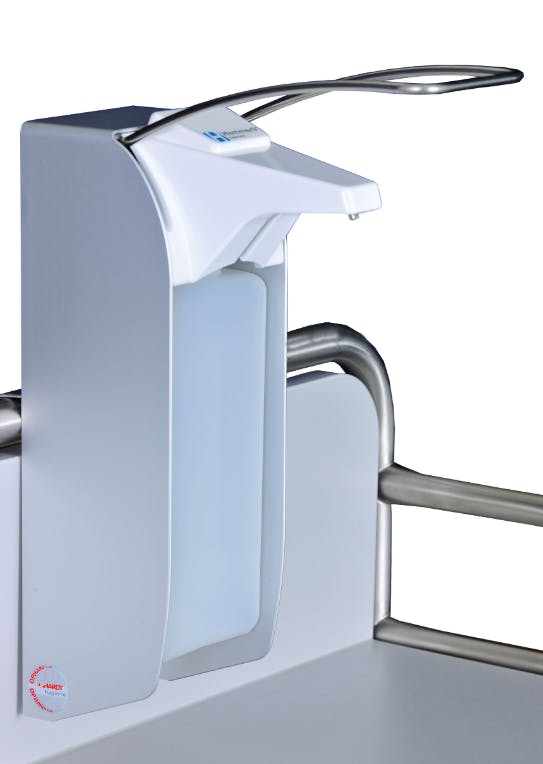 Halimedspender 1000 ml - Desinfektionsmittelspender für Etagenwagen mit langem Hebel Produktbild