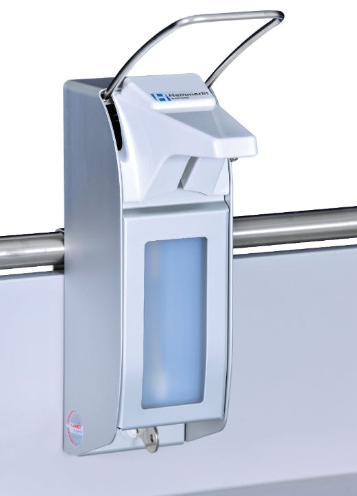 Halimedspender 500 ml - Desinfektionsmittelspender für Etagenwagen mit kurzem Hebel Produktbild
