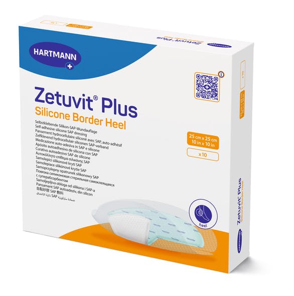 Zetuvit Plus Silicone Border Heel - SAP-Wundauflage mit Silikon-Wundkontaktschicht Produktbild Web Groß Detailbild 1 L