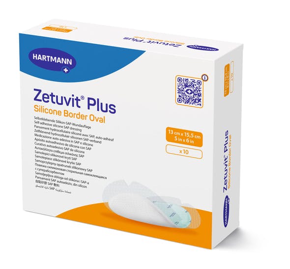 Zetuvit Plus Silicone Border Oval - SAP-Wundauflage mit Silikon-Wundkontaktschicht Produktbild Web Groß Detailbild 1 L