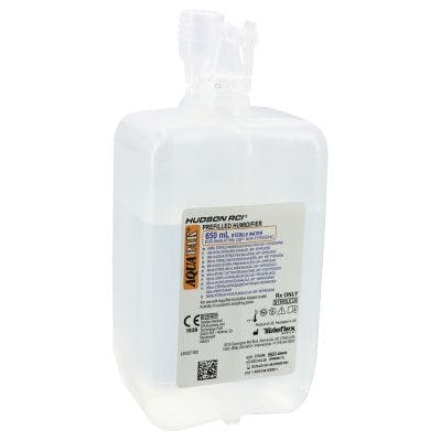 Aquapak Steriles und Destilliertes Wasser 10 x 650 ml mit Anfeuchtungsadapter Produktbild