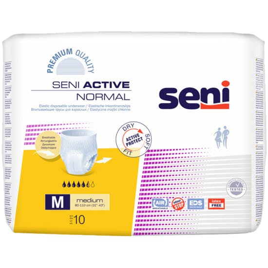 Seni Active Normal - Inkontinenzhosen, Größe M (Medium), Taillen-Umfang 80 - 110 cm Produktbild