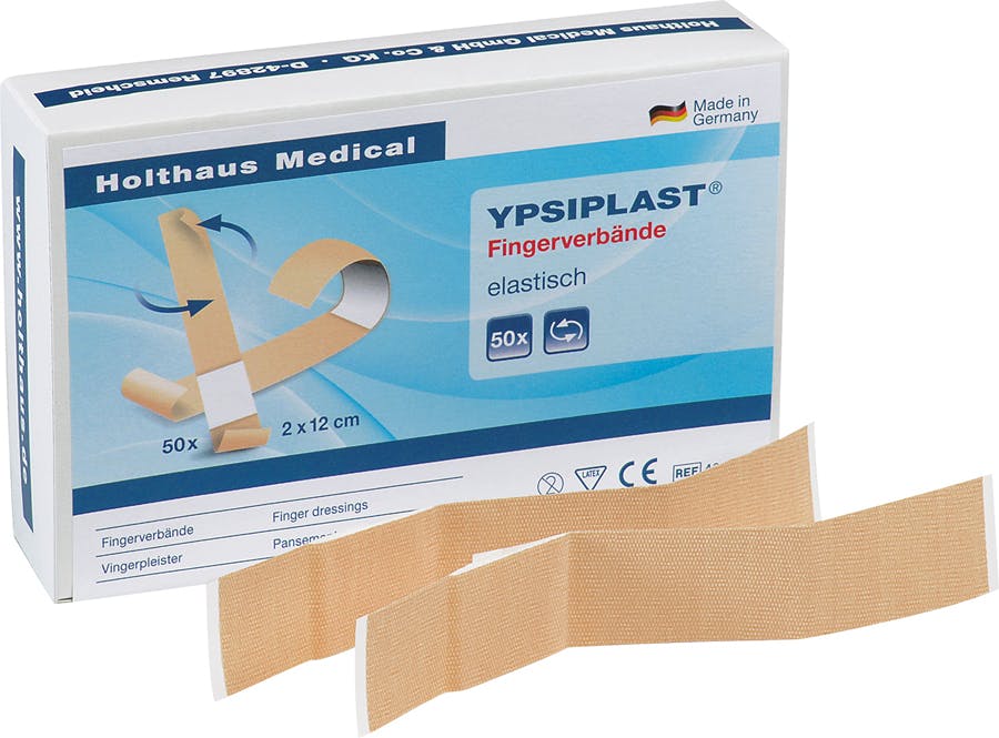 YPSIPLAST Fingerverband - haut elastisch aus braunem Gewebe mit hoher Klebekraft Produktbild