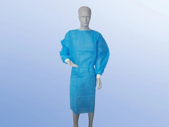 Besucherkittel blau - Mit Velcro (Klett)-Verschluss, unsteril Produktbild