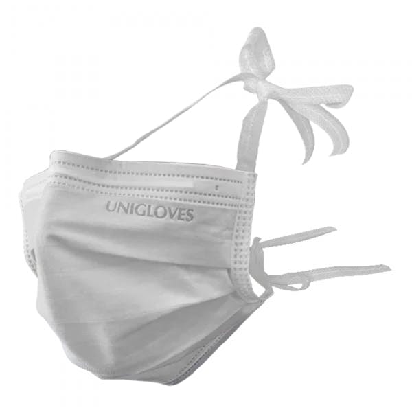 Unigloves OP-Mundschutz-Basic - 50 Stück 3-Lagig Typ II R zum Binden Formbarer Nasenbügel Produktbild Web Groß Detailbild 2 L