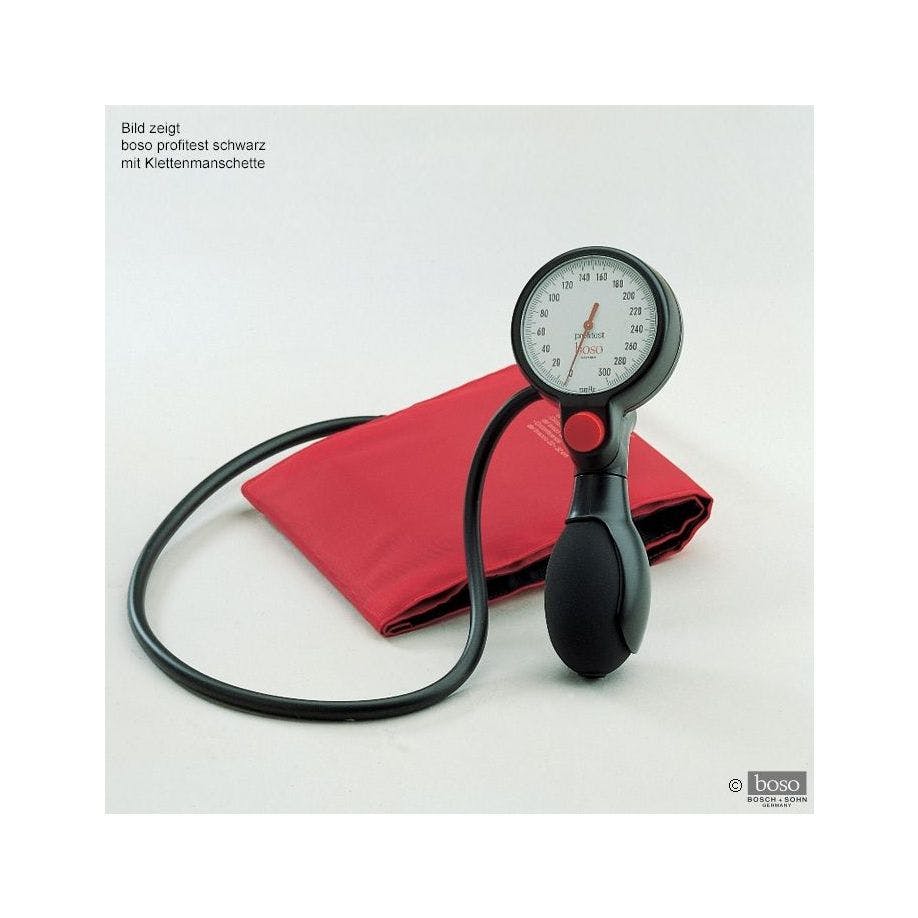 Boso Profitest Blutdruckmessgerät - Einschlauch, Klettmanschette rot/schwarz, Inkl. Etui Produktbild