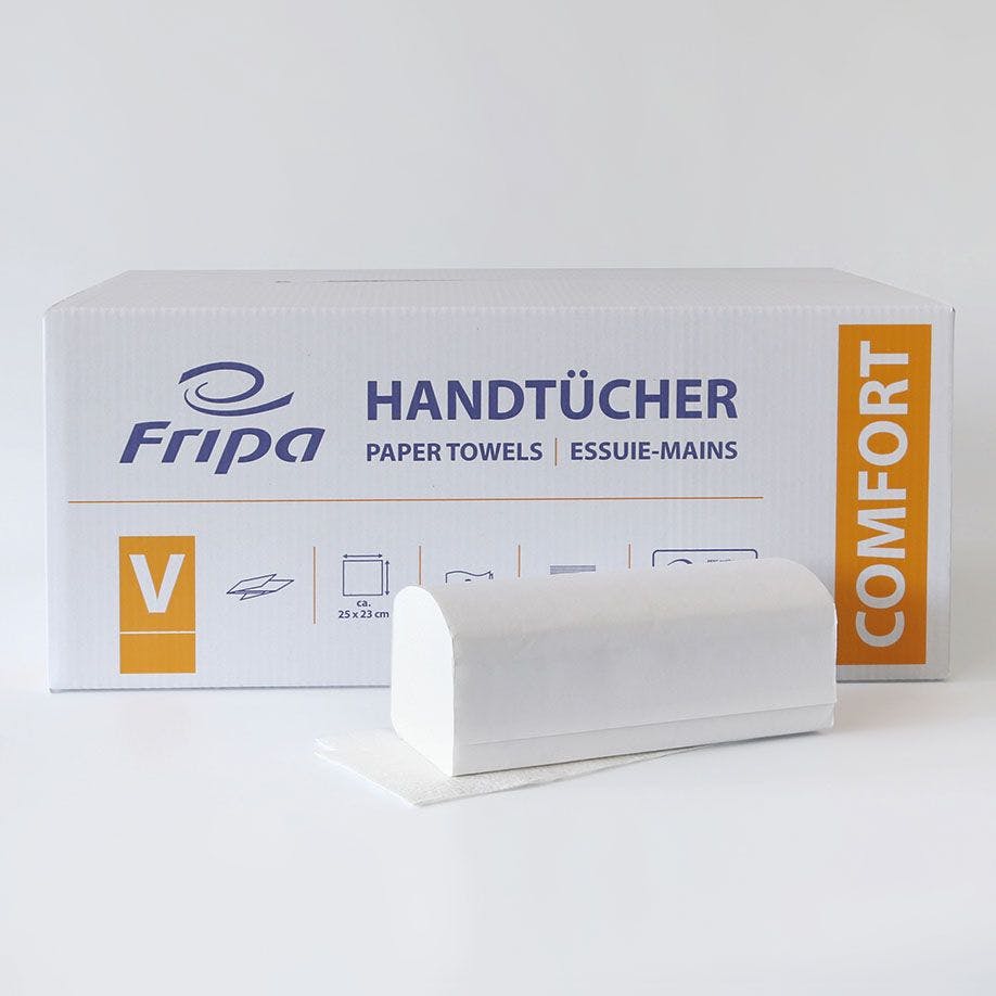 Papierhandtücher Comfort - Saugstark, V-Falzung, ca. 25 x 23 cm Produktbild