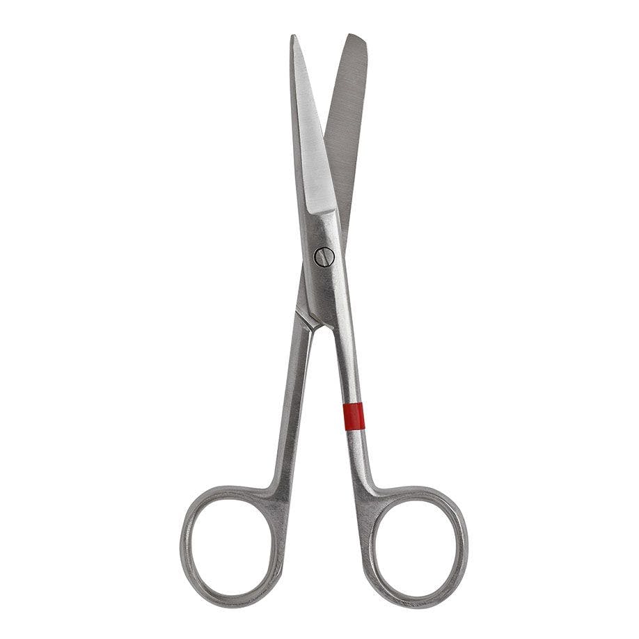 Chirurgische Scheren gerade, 14,5 cm - stumpf/spitz, steril, Einmalinstrument aus Metall Produktbild