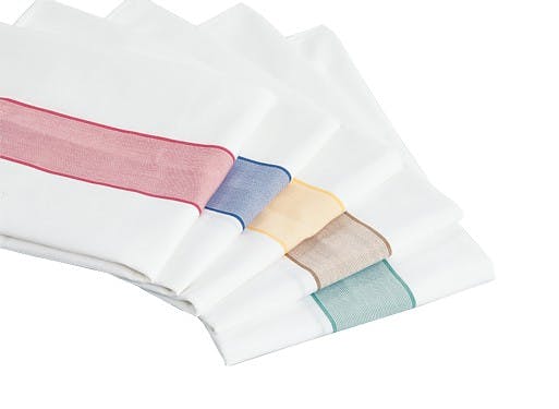 Wäschetransportsack 8 kg - Wickelsack mit Knebelverschluss, Weiß mit farbigem Kennstreifen Produktbild