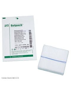 Setpack Mullkompressen RK - 10x10cm, steril, aus 100% Baumwolle, mit Röntgenkontrastfaden Produktbild