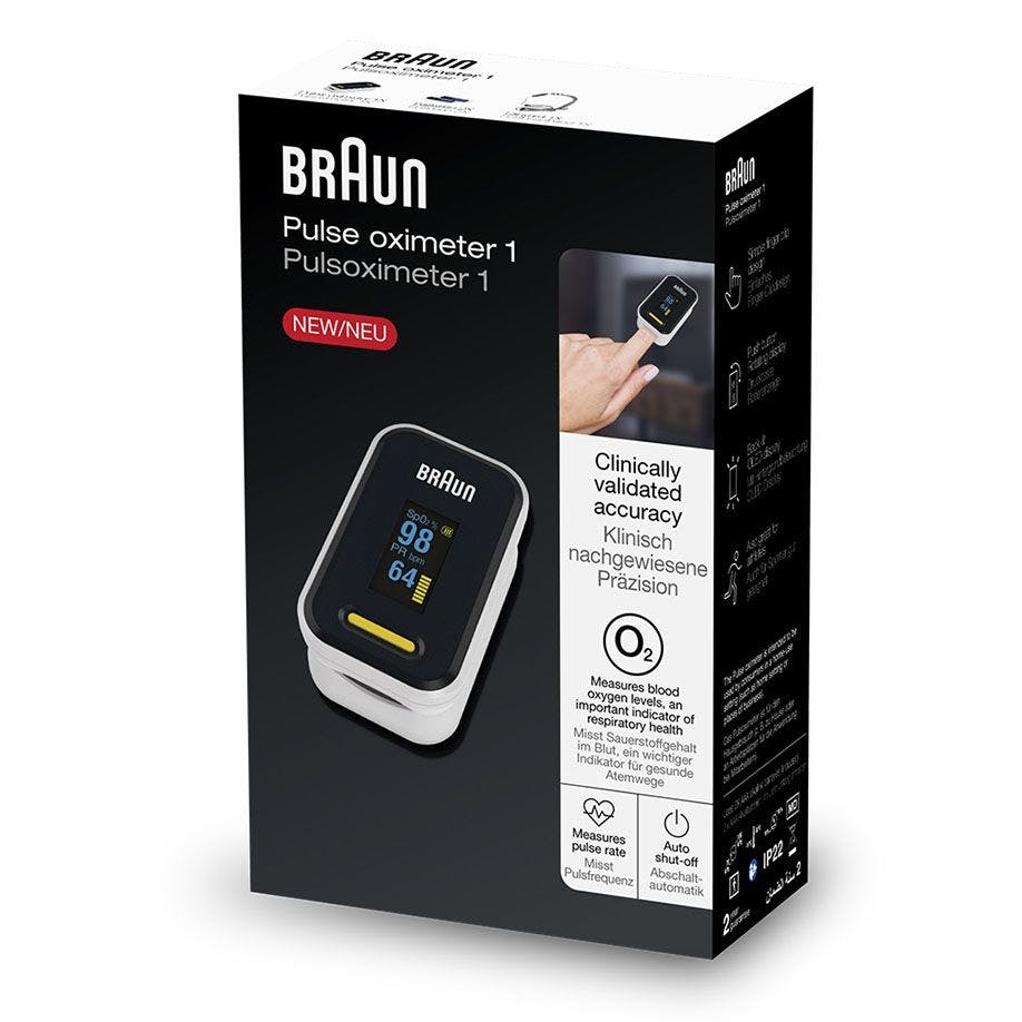 BRAUN Pulsoximeter 1 YK-81CEU - Misst Sauerstoffsättigung/Pulsfrequenz/Pulsamplitude Produktbild Web Groß Detailbild 1 L