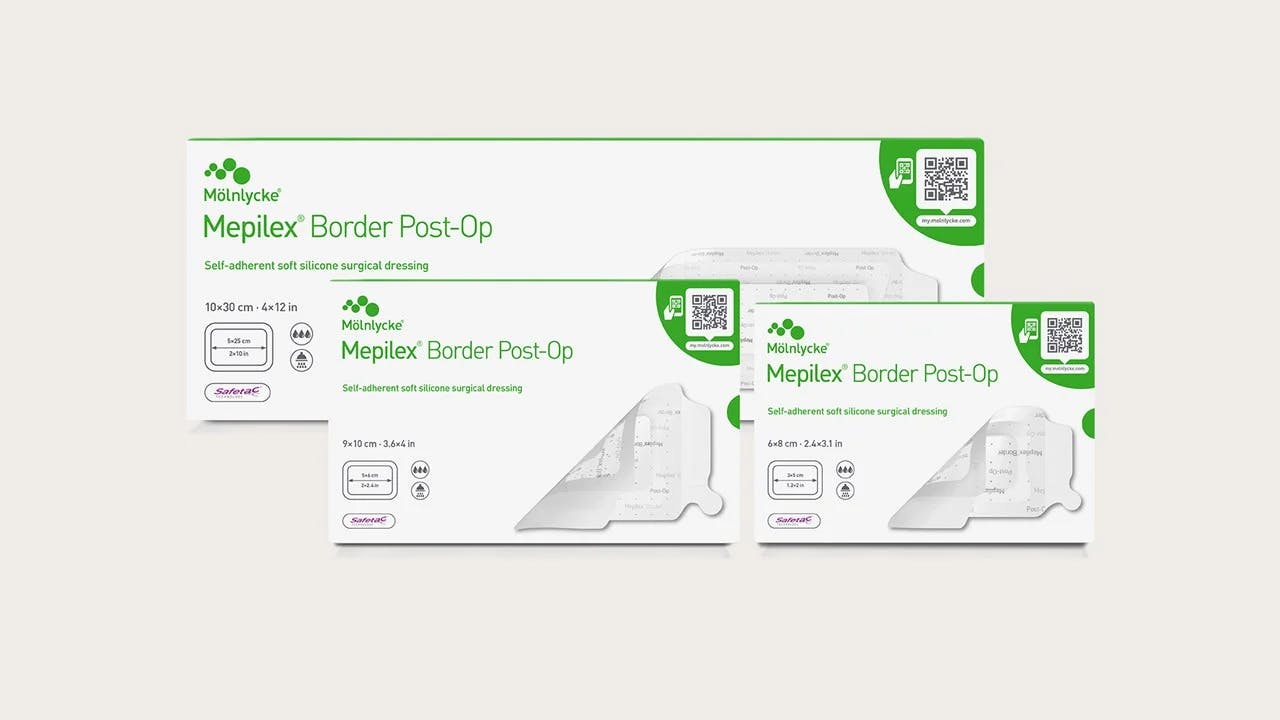 Mepilex Border Post-OP - Flexibler Komplettverband für chirurgische Wunden, steril Produktbild