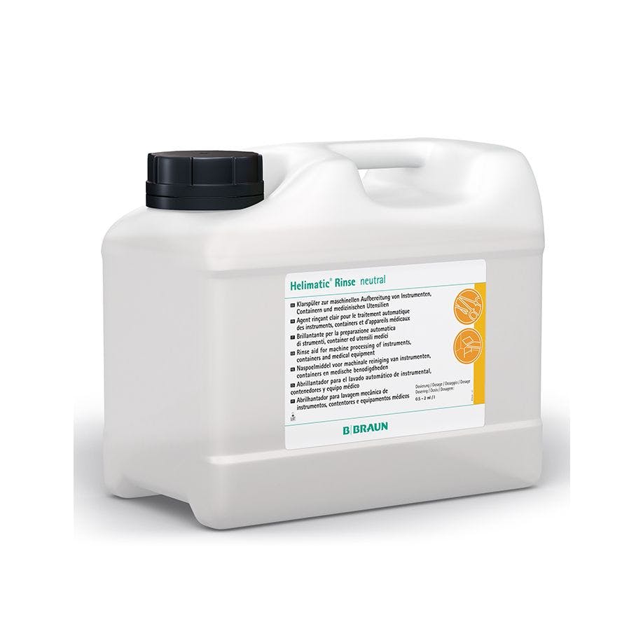 Helimatic Rinse neutral - pH-neutrales flüssiges Klarspülmittel Instrumentenaufbereitung Produktbild