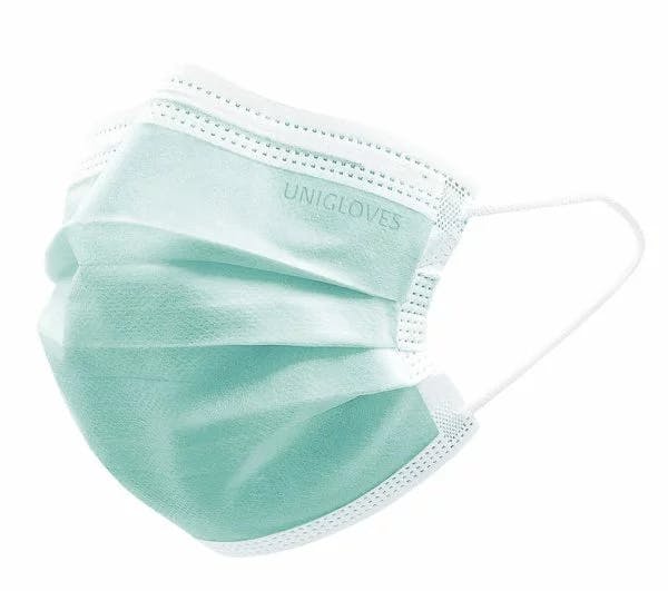Unigloves Profil plus Mundschutz  - latexfrei mit Ohrschlaufen, EN14683, TYP - II R Produktbild Web Groß Detailbild 2 L