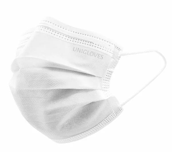 Unigloves Profil plus Mundschutz  - latexfrei mit Ohrschlaufen, EN14683, TYP - II R Produktbild Web Groß Detailbild 1 L