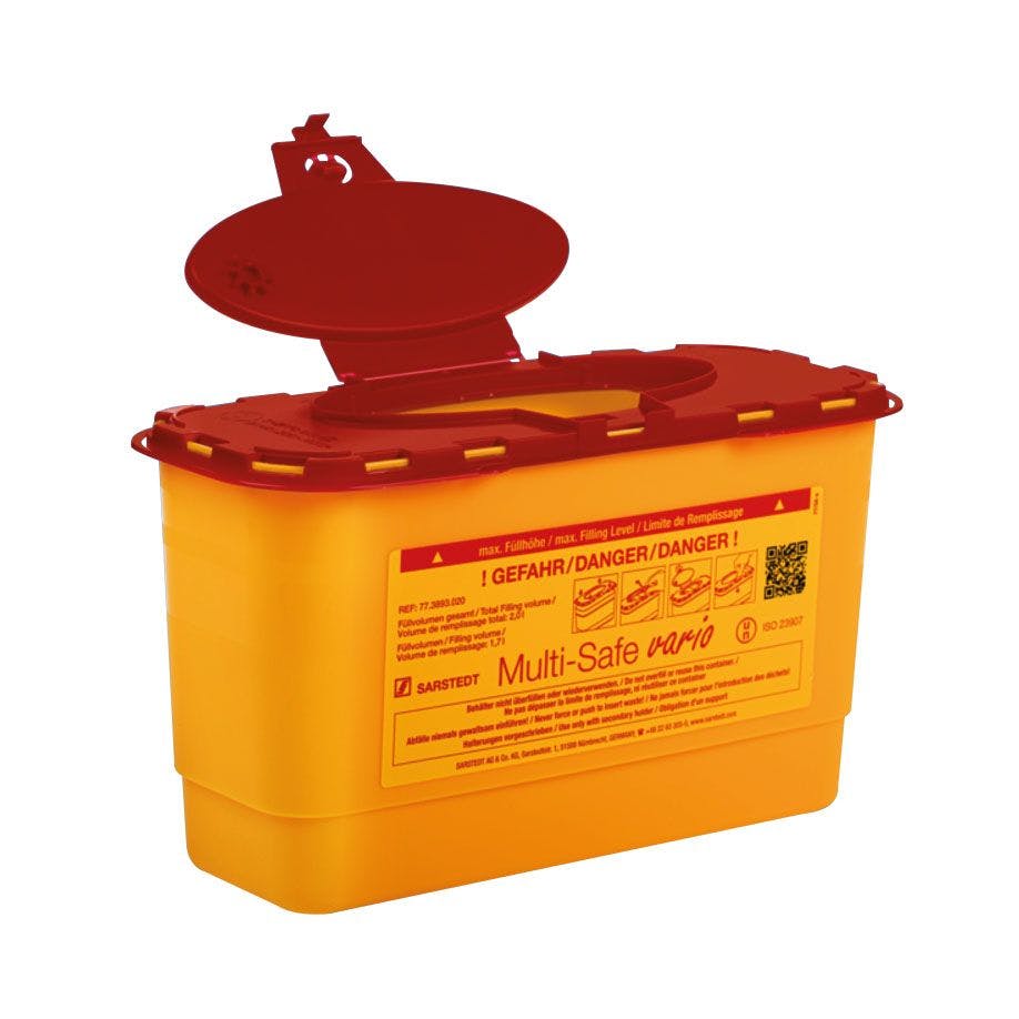 Kanülenentsorgungsbox Multi-Safe vario - 2,0 L, rechteckige ovale Öffnung Produktbild