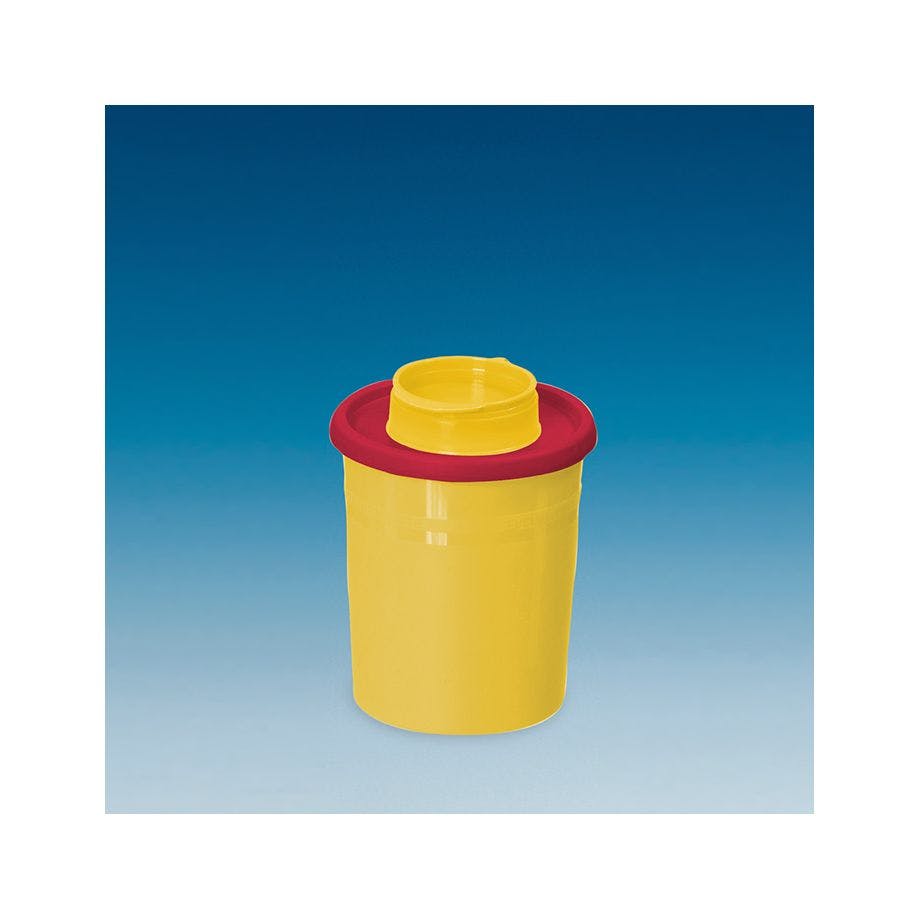 Kanülenentsorgungsbox Multi-Safe quick S - Runde Box mit ovaler Öffnung, 0,5 Liter Produktbild