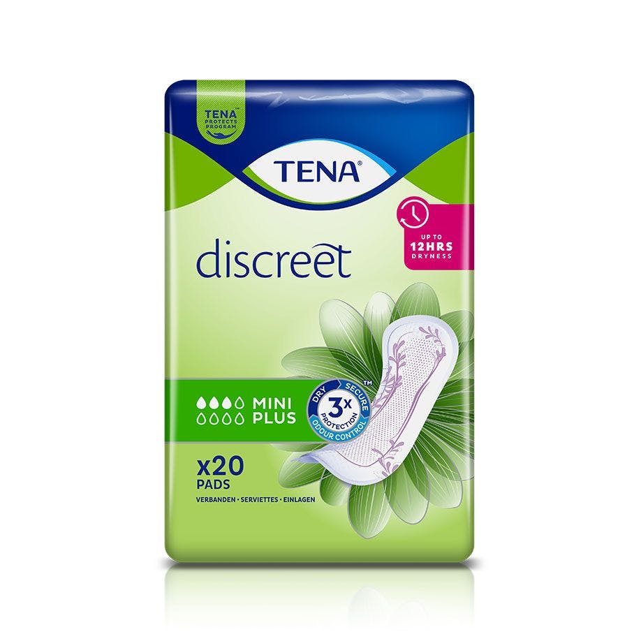 TENA Lady Einlagen - Discreet Mini Plus 20 Stück, Saugstark bei Blasenschwäche Produktbild