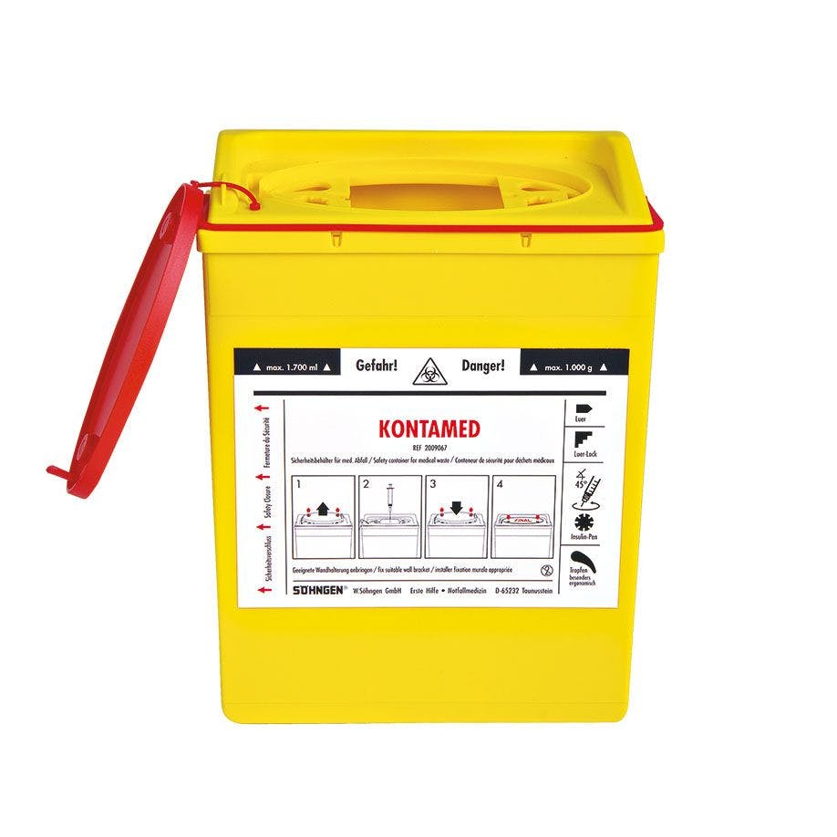 Kontamed Sicherheitsbehälter - Für medizinischen Abfall, Füllvolumen 1,7 Liter Produktbild Web Groß Detailbild 1 L