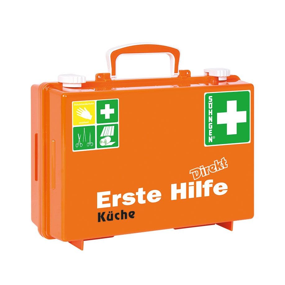 Erste Hilfe Koffer Direkt "Küche" - Mit Norm-Inhalt nach DIN 13157, inkl. Wandhalterung Produktbild