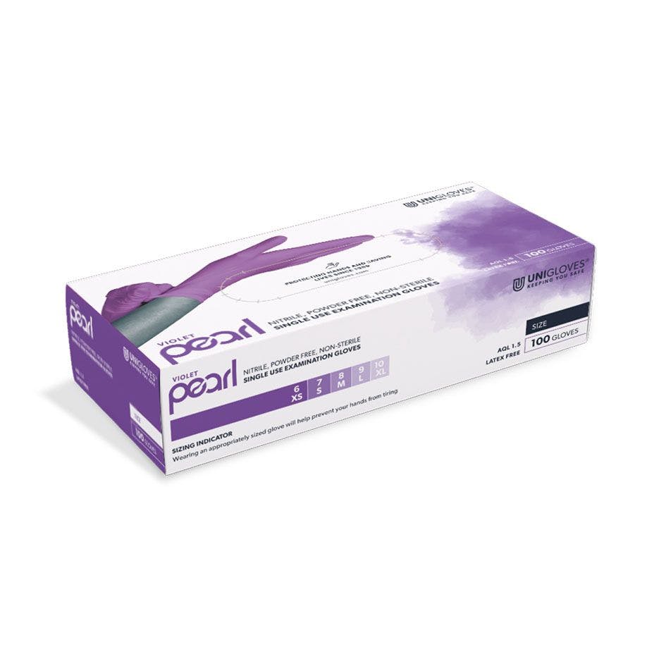 Nitrilhandschuhe VIOLET PEARL - unsterile, puderfreie Untersuchungshandschuhe Produktbild Web Groß Detailbild 1 L