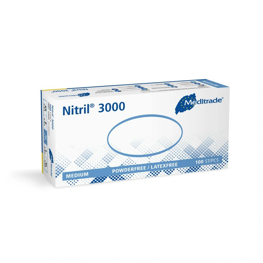 Nitril 3000 - 100 Stück Latexfreie Handschuhe Weiß Untersuchungs- und Schutzhandschuh Produktbild