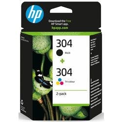 HP 304 Original Tintenpatrone 3JB05AE Schwarz, Cyan, Magenta, Gelb Duopack 2 Stück Produktbild