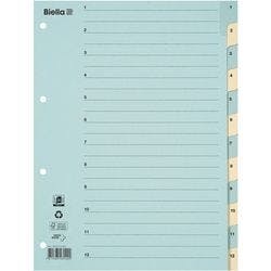 Biella 1 bis 12 Register DIN A4 Blau, Gelb 12-teilig 4 Löcher 0462441.00 12 Blatt Produktbild