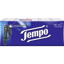Tempo Taschentücher 4-lagig 15 Stück à 10 Blatt Produktbild