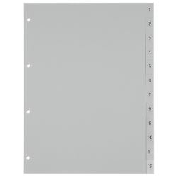 Hetzel Register 720041 DIN A4 Grau 12-teilig Perforiert Kunststoff 1 bis 12 12 Blatt Produktbild