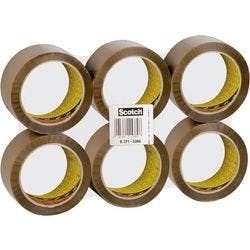 Scotch Verpackungsklebeband Braun 50 mm (B) x 66 m (L) PP (Polypropylen) 371 6 Rollen Produktbild