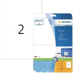 HERMA Universaletiketten 5064 Weiß DIN A4 210 x 148 mm 25 Blatt à 2 Etiketten Produktbild