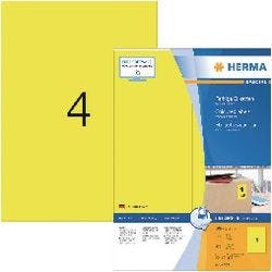 HERMA Multifunktionsetiketten 4396 SuperPrint Gelb Rechteckig 400 Etiketten pro Packung Produktbild