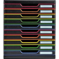 Exacompta Modul Schubladenbox PS (Polystyrol) Mehrfarbig 10 Schübe 35 x 28,8 x 32 cm Produktbild