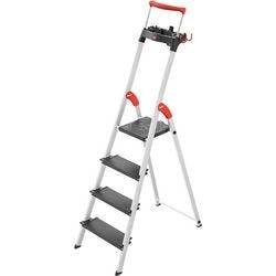Hailo Stufenleiter L100 Topline Silber 4 Stufen 45 x 85 x 165 cm Produktbild