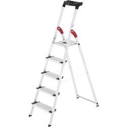 Hailo Stufenleiter L80 Comfortline Silber 4 Stufen 45 x 85 x 146 cm Produktbild