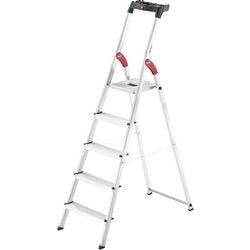 Hailo Stufenleiter L60 Standardline Silber 5 Stufen 48 x 101 x 168 cm Produktbild