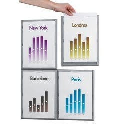 Paperflow Wandmontage Inforahmen DIN A4 338 338 x 255 mm Aluminium 4 Stück Produktbild