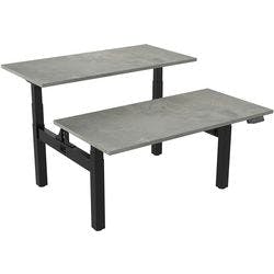 euroseats Dual Bench Sitz-Stehschreibtisch Rechteckig Beton H-Fuß-Gestell 4 Schreibtischcontainer 1.600 (B) x 800 (T) x 1.305 (H) mm Metall Produktbild