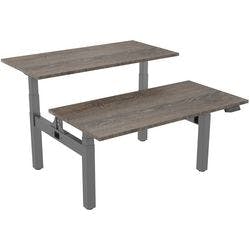 euroseats Dual Bench Sitz-Stehschreibtisch Rechteckig Weiß Eiche H-Fuß-Gestell 4 Schreibtischcontainer 1.600 (B) x 800 (T) x 1.305 (H) mm Metall Produktbild